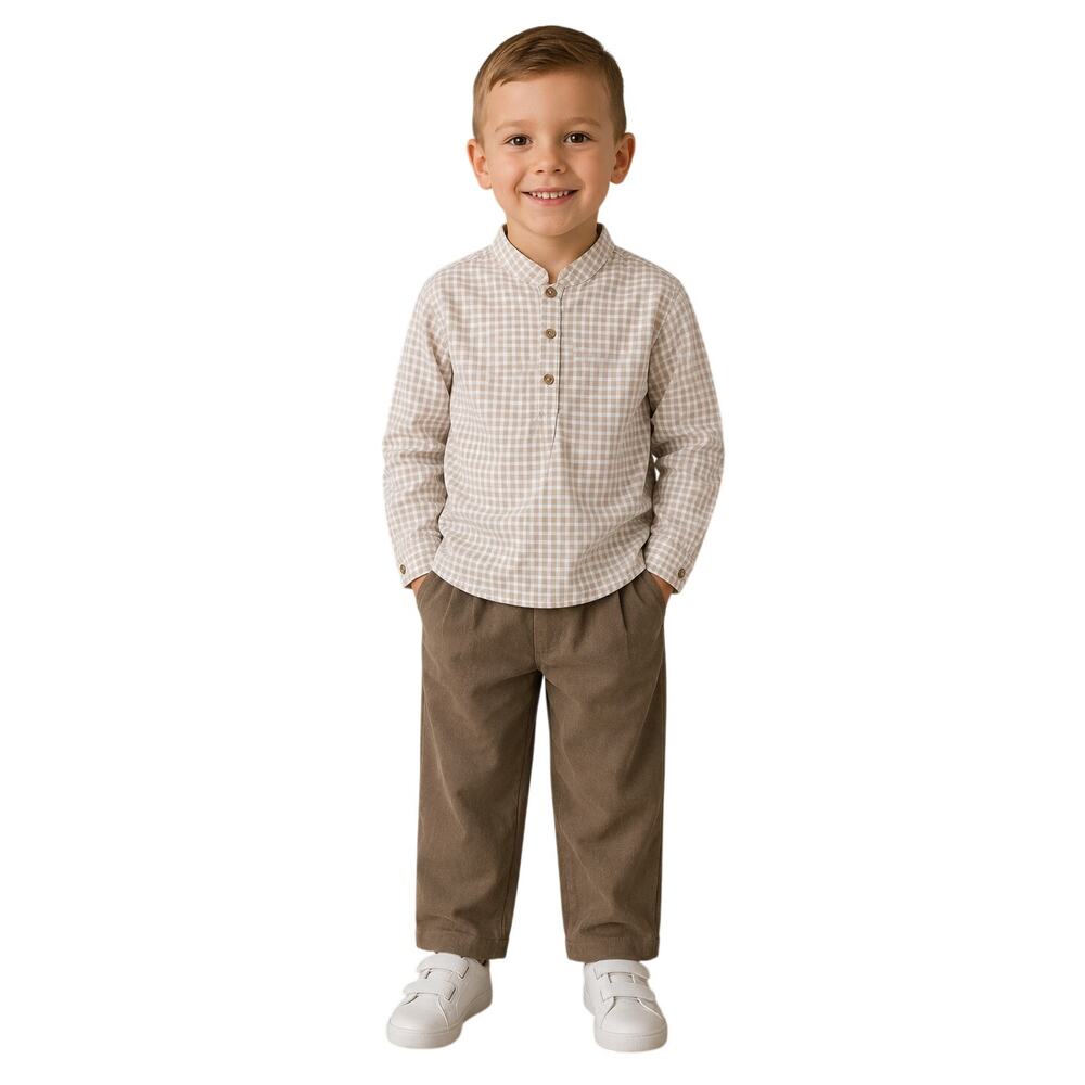 Edgehill Collection NWT Boys Gingham Shirt & Corduroy Pants Set
